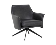 Sunpan 111085 - Crosby Swivel Lounge Chair - Alpine Black Leather